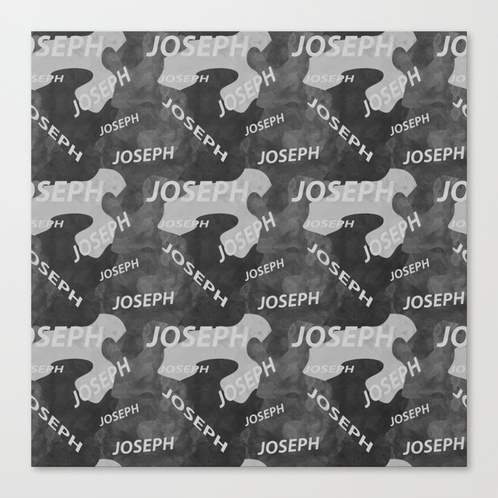 Joseph pattern in gray colors and watercolor texture Canvas Print