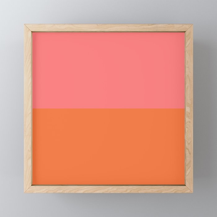 Watermelon Pink & Peach Orange Framed Mini Art Print