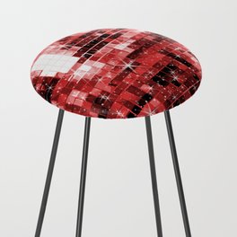 Twinkle Red Disco Ball Pattern  Counter Stool