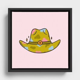 Pisces Cowboy Hat Framed Canvas
