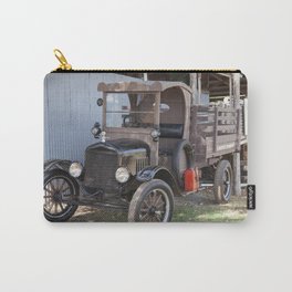 Old Form of Livestock Transport Carry-All Pouch | Car, Tyres, Vintage, Shed, Farm, Truck, Pig, Brown, Black, Ute 