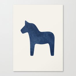 Dala Horse - Navy Blue Canvas Print