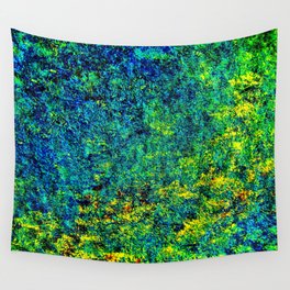 Abstract Flowers Yellow And Green Wall Tapestry