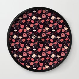 Flamingo Love - Anthurium Wall Clock