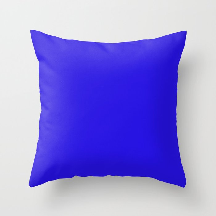 Neon Blue Aesthetic - Bright Throw Pillows