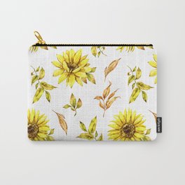 Yellow Sunflowers Contemporary Graphic Art Pattern Carry-All Pouch | Modernsunflowers, Artsysunflowersart, Graphicdesign, Trendysunflowers, Sunflowerpattern, Cutesunflowersart, Yellowsunflowers, Sunflowerspattern, Cheerfulsunflowers, Vibrantsunflowers 