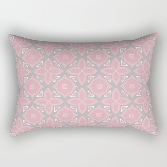 Fashionable pink and grey geometric pattern Rectangular Pillow