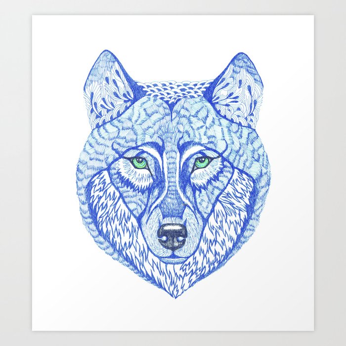 ice wolf Art Print