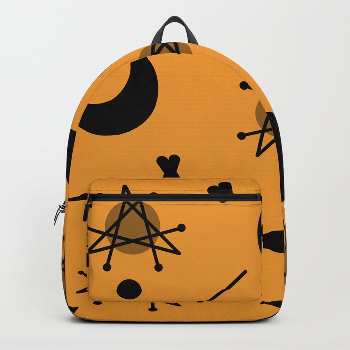 Moons & Stars Atomic Era Abstract Orange Backpack