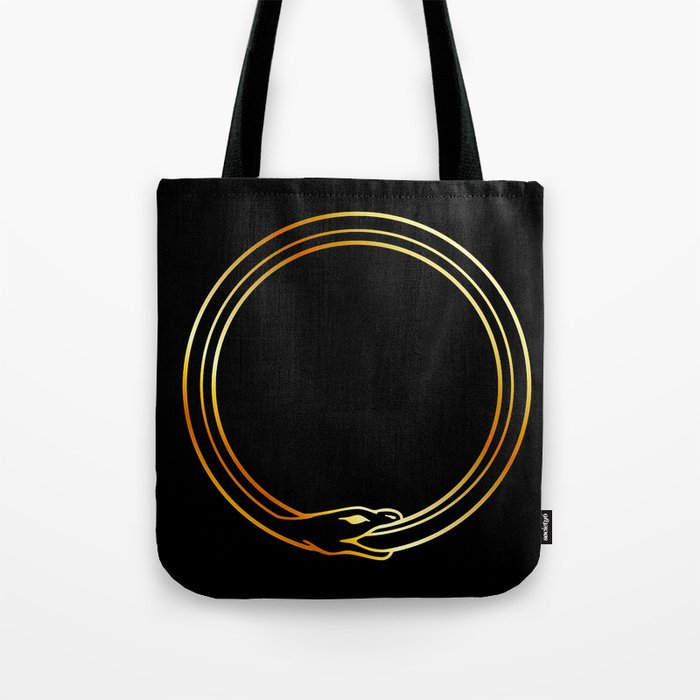 The symbol of Ouroboros snake in gold colors Tote Bag