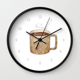 autumn wheat mug - coffee cup series Wall Clock | Illustration, Food, Digital, Nature 