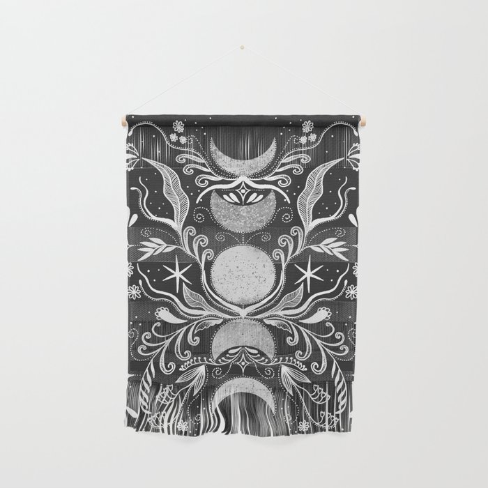 Moon Phases Black Wall Hanging