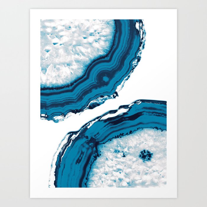 Blue Agate #2 #gem #decor #art #society6 Art Print