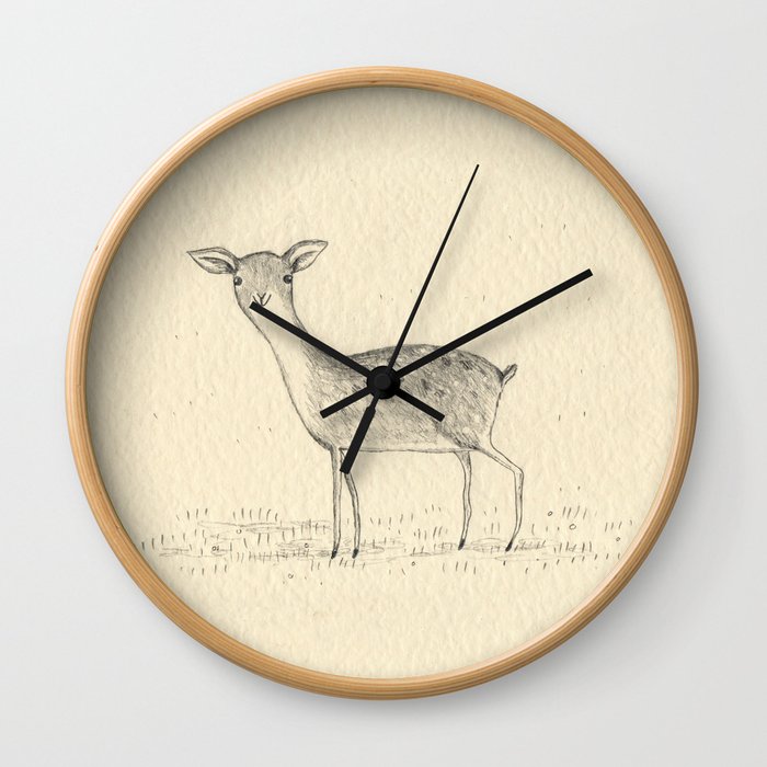 Monochrome Deer Wall Clock