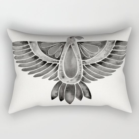 Black Parrot Rectangular Pillow