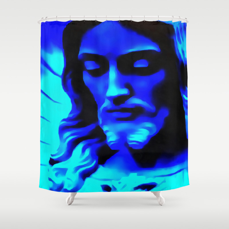 Blue Jesus Shower Curtain By Loop12 Society6