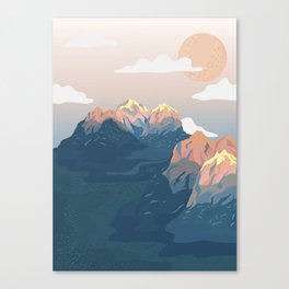 Painted Mountain View Canvas Print