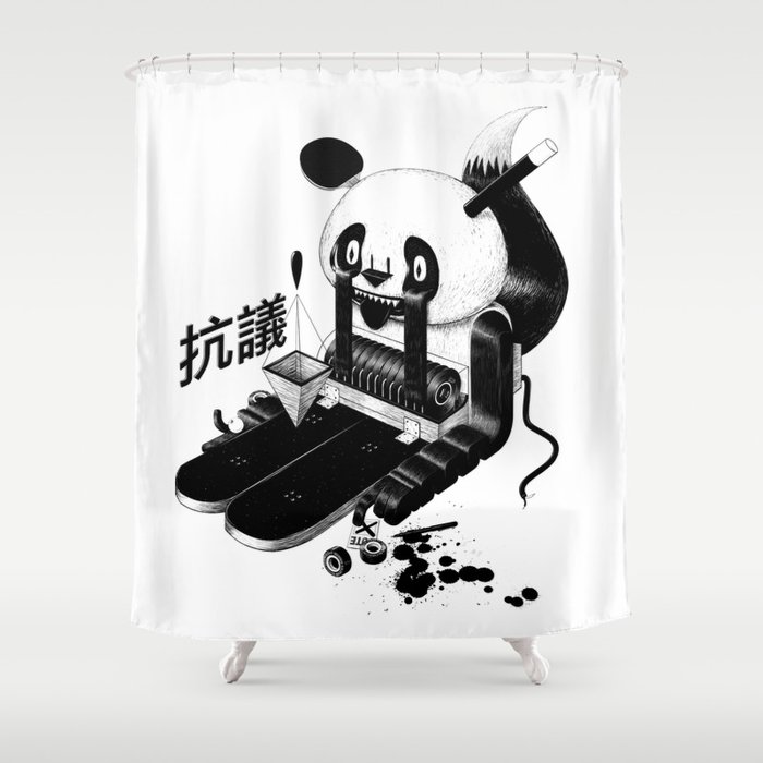 Panda Protest Shower Curtain