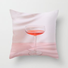 Romantic wine glass Throw Pillow