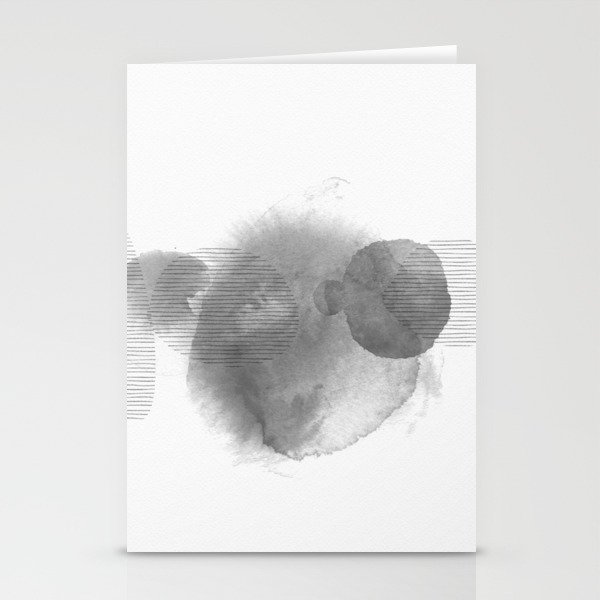 Tsumago - Modern Minimal Abstract Painting - Black and White Stationery Cards