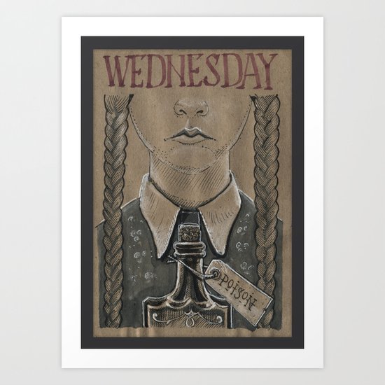 Wednesday Addams (DRAWLLOWEEN 2/31) Art Print