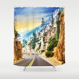 Road in the mountains Shower Curtain