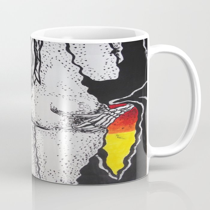 Trippy Grim Reaper Acrylic Painting On Canvas Coffee Mug By