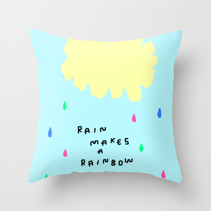 Rain Makes A Rainbow Pastel Colorful Illustration Nursery Kids