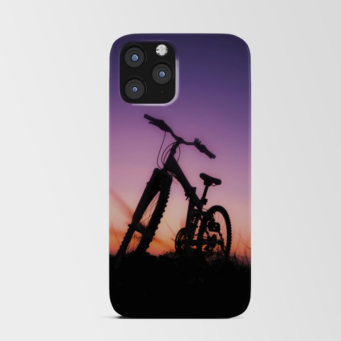 Mountain Bike Silhouette During Sunset iPhone Card Case