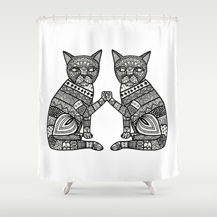 Zodiac zentangle gemini Shower Curtain