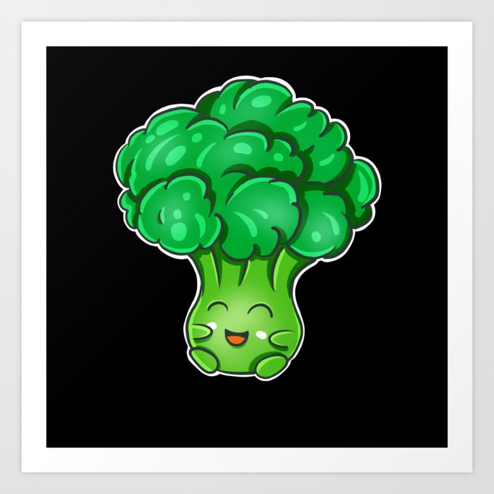 Broccoli Kawaii Cute Vegetable Veggie Essen Fun Art Print by Foxxy Merch |  Society6