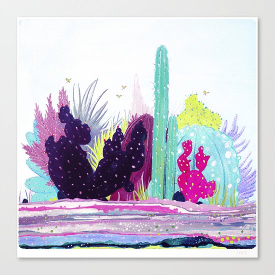 Cacti Watercolour Allsorts Canvas Print