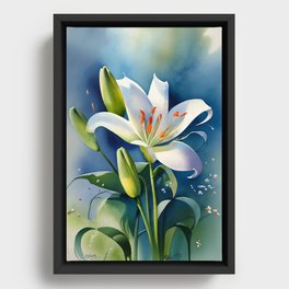 White Lily Framed Canvas