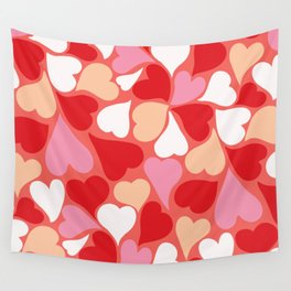 Growing Love matisse - beige, red, pink, white and coral Wall Tapestry