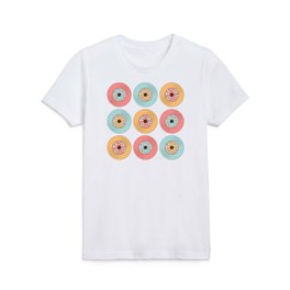 Groovy Vinyl Records, Colorful with Daisy Kids T Shirt