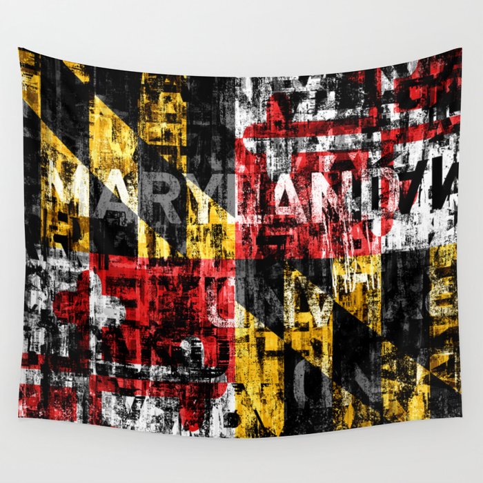 Maryland Flag Print Wall Tapestry