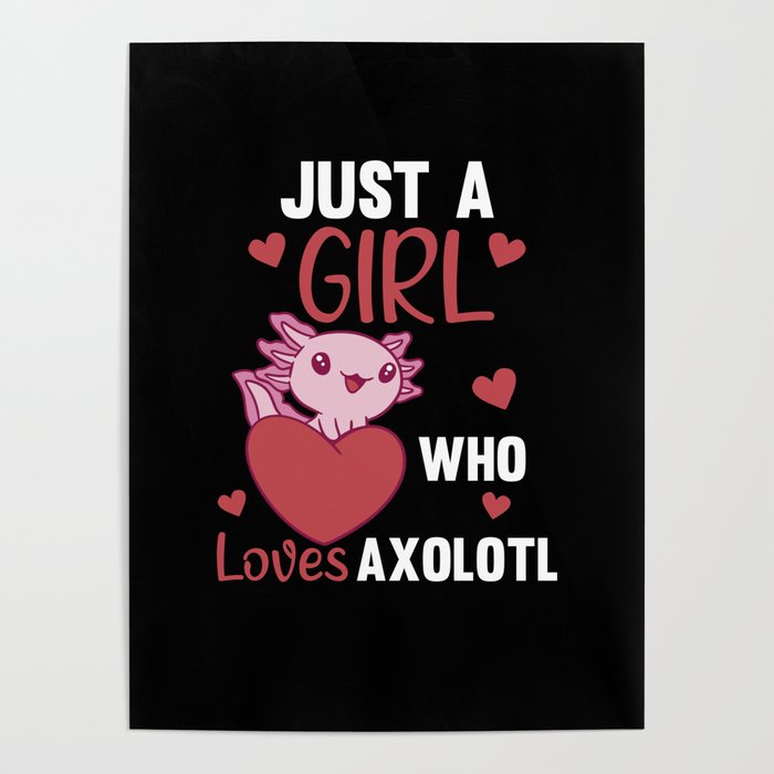 Axolotl Lovers Sweet Animals For Girls Pink Poster