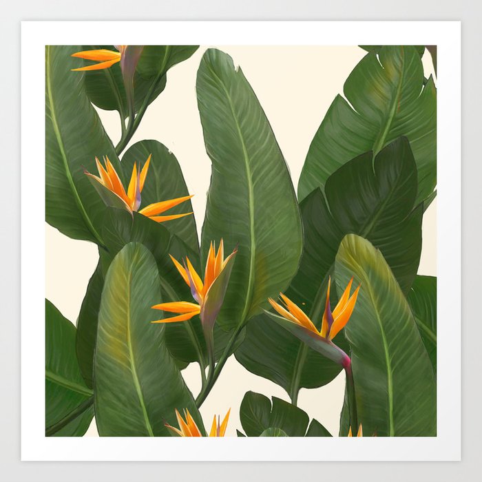 tropical floral Art Print
