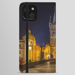 Evening bustle at the Charles Bridge  iPhone Wallet Case