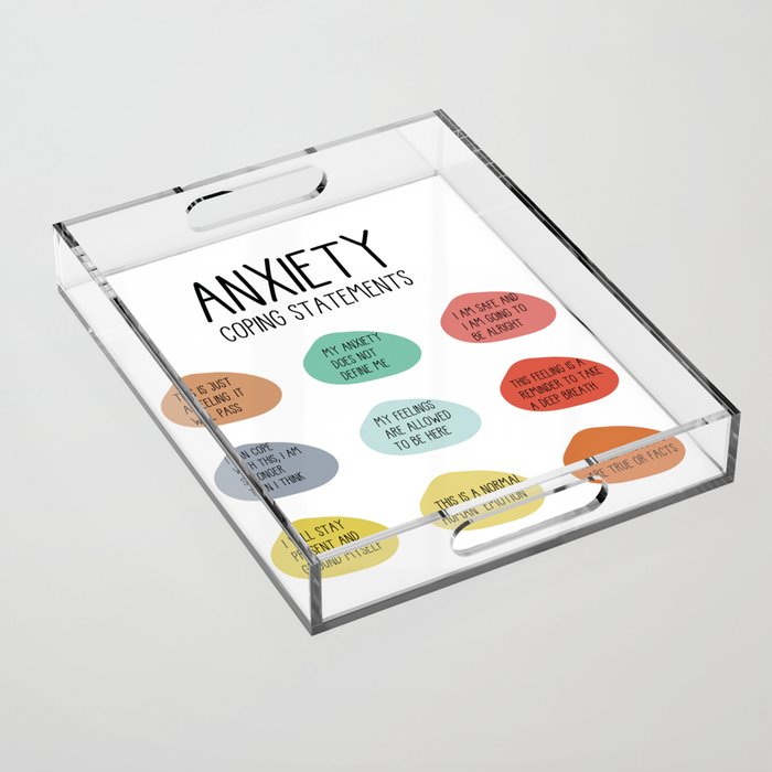 Anxiety Coping Statements Anxiety Help Management Mental Health Self Care Anxiety Relief Self Help  Acrylic Tray
