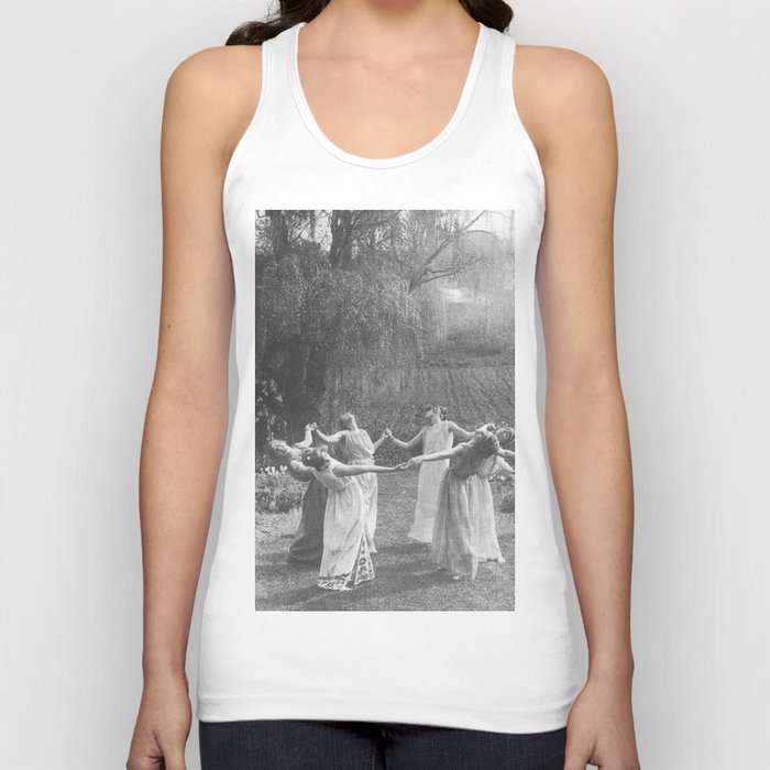 Circle Of Witches Vintage Women Dancing Black And White Tank Top