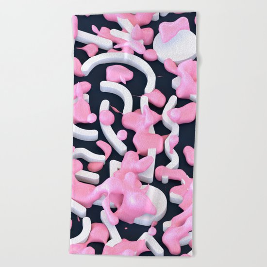 Pink Bubble Pattern Beach Towel