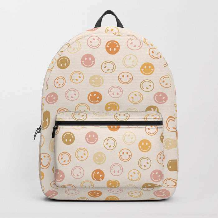 Neutral Smiley Face Pattern Backpack