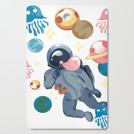 Cool Funny Floating Space Astronaut with Jellyfish Cutting Board