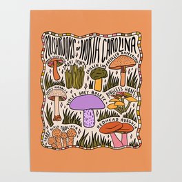 Mushrooms of North Carolina Poster