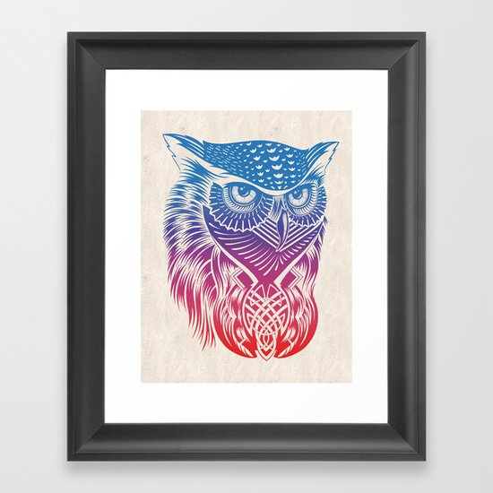 Owl of Color Framed Art Print