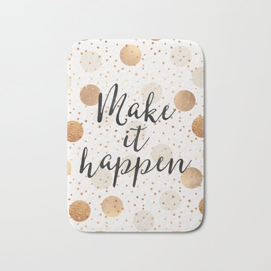 Make It Happen - Gold Dots Bath Mat