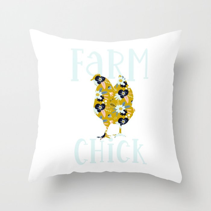 Farm Chick Throw Pillow