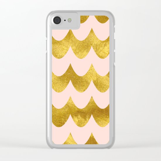 Pink Gold Foil 04 Clear iPhone Case
