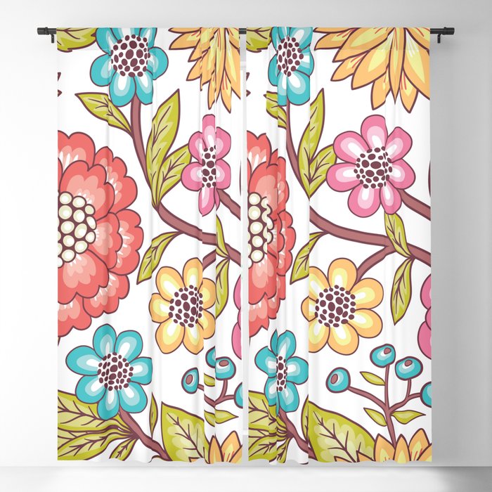 Blooming Wild Floral Blackout Curtain